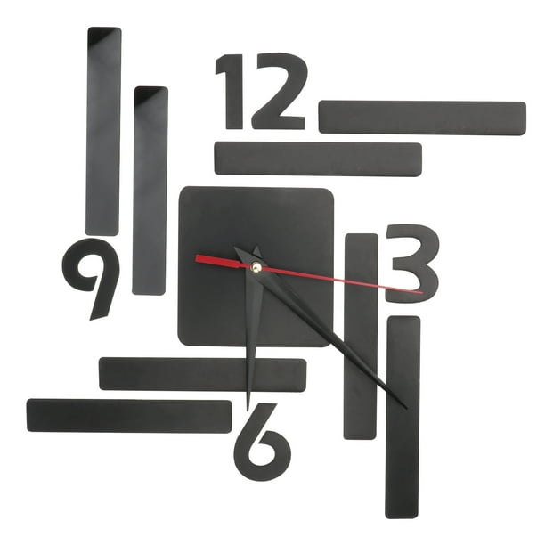 GOOHOCHY 1pc acrílico espejo colgando bloque decorativo reloj de pared negro sin batería