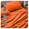 thumbnail image 4 of Queen Sheet Set - Luxury 1800 Ultra-Soft Microfiber Bed Sheets - Double Brushed - Deep Pockets - Easy Fit - 4 Piece Set - Bedding Sheets & Pillowcases (Queen, Orange), 4 of 9