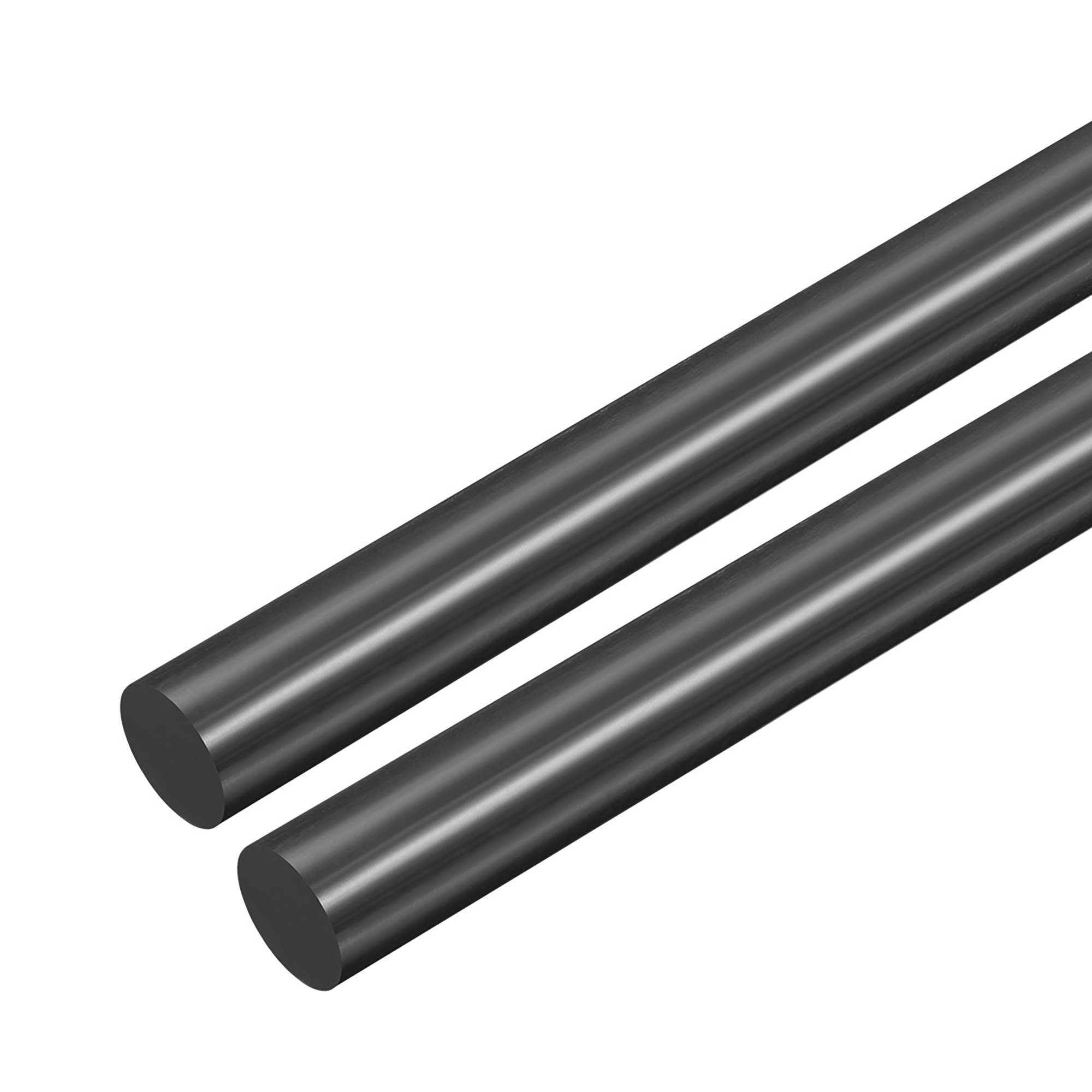 2pcs Plastic Round Rod 5/8" Dia 20" Length Black (POM) Polyoxymethylene Rods Engineering Plastic Round Bars(15mm)