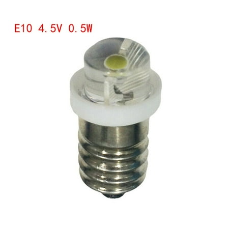 

3/4.5/6V 0.5W 6000K White LED E10 Replacement Bulb for Flashlight Lantern Torch