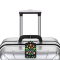 thumbnail image 5 of Disketp 1 Luggage Tag For Suitcase,Roosters And Flowers Leather Baggage Tag With Stainless Steel Loop Privacy Cover For Women Men Girls, 5 of 5