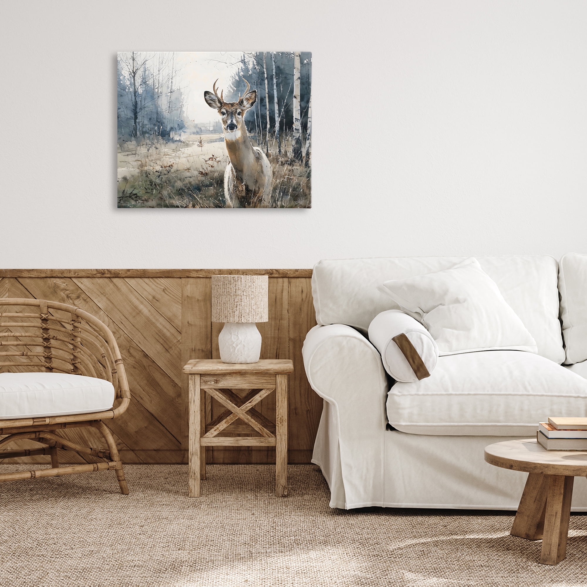 Stupell Industries Deer in Winter Wilderness Canvas Wall Art, design by Franklyn Gregory
