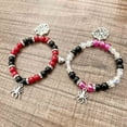 thumbnail image 6 of Halloween Couple Magnetic Bracelet with Spider Pendant and Red Black Beads, Adjustable Design for Spooky Holiday Gifts and Couples Events, 6 of 7