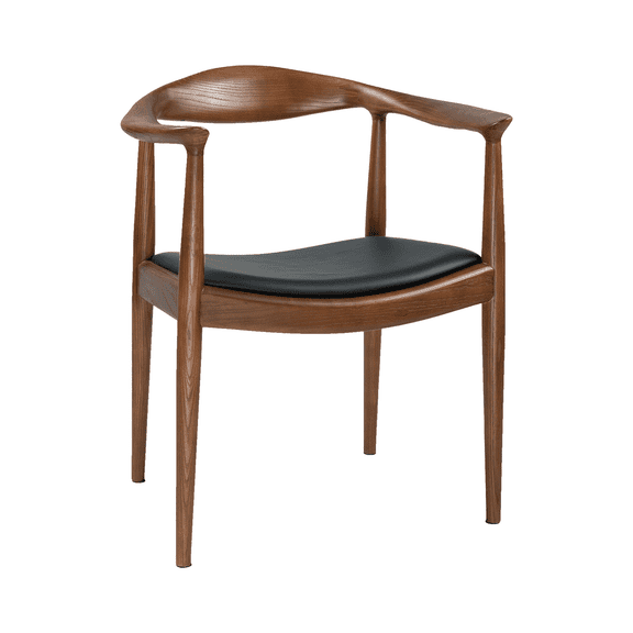 Polynices Modern Dining Chair, Mid Century Solid Wood Armchair, Kennedy Chair for Kitchen Dining Room Office, Walnut