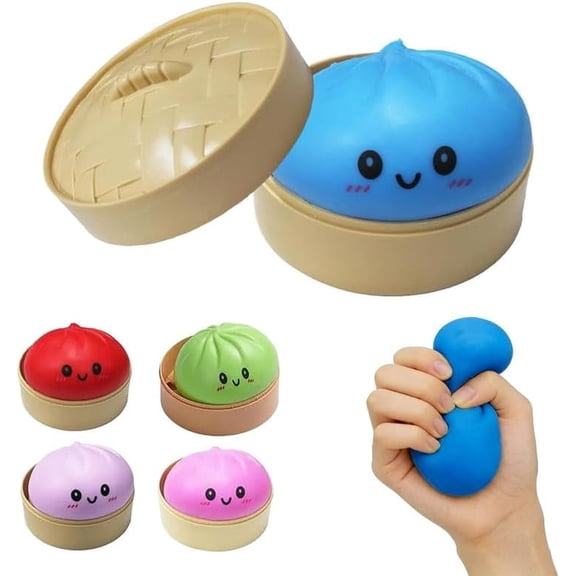 Dumpling Squishies Toys, Glitter Dumpling Mystery Box, Colorful Dumplings Stress Relief Balls Fidget Sensory Toys