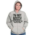 thumbnail image 3 of I'm Not Bossy I Just Know Funny Boss Unisex Fleece Graphic Zip Up Hoodie Brisco Brands 4X, 3 of 5