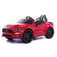 thumbnail image 2 of Ford Mustang GT Kids 24V Electric Ride-On Car w R/C Parental Control Remote, LED Foam wheels + Underbody LED Kit, MP3 + Wireless Music Streaming, Car Cover, Vegan Leather Seat, 2 of 10