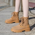 thumbnail image 2 of Oyedens Platform Combat Boots for Women Fashion Casual Low Heels Lace up Riding Ankle Booties, 2 of 6