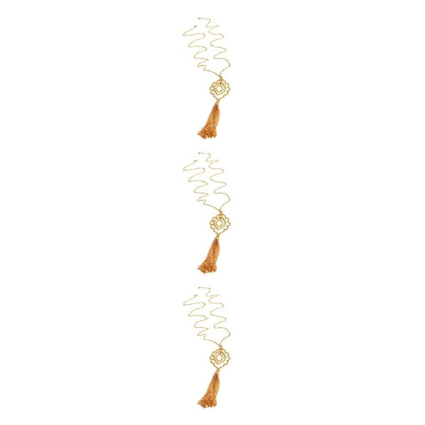Qarigey Collar de cadena, joyería estética, elegante estilo bohemio, colgantes colgantes elegantes con borlas, accesorios, regalos para el Oro 3Conjunto