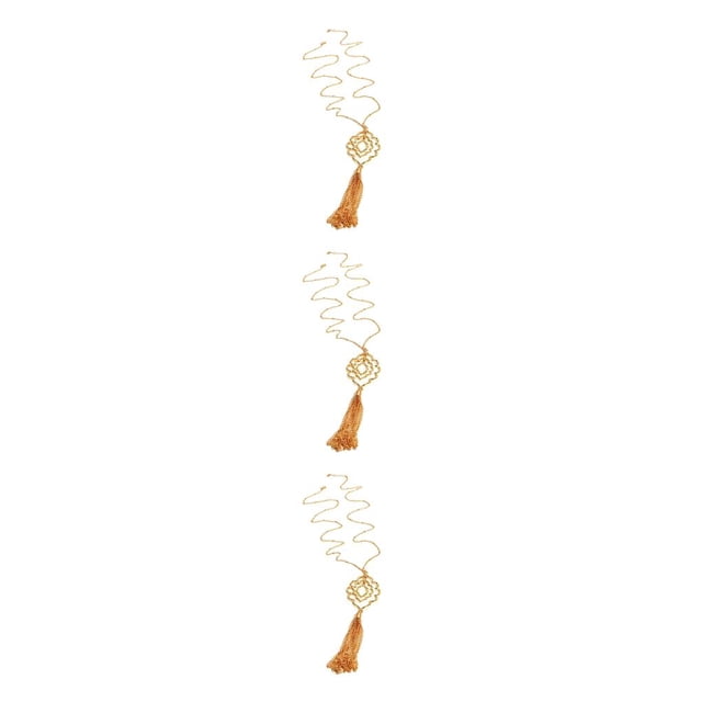 Qarigey Collar de cadena, joyería estética, elegante estilo bohemio, colgantes colgantes elegantes con borlas, accesorios, regalos para el Oro 3Conjunto