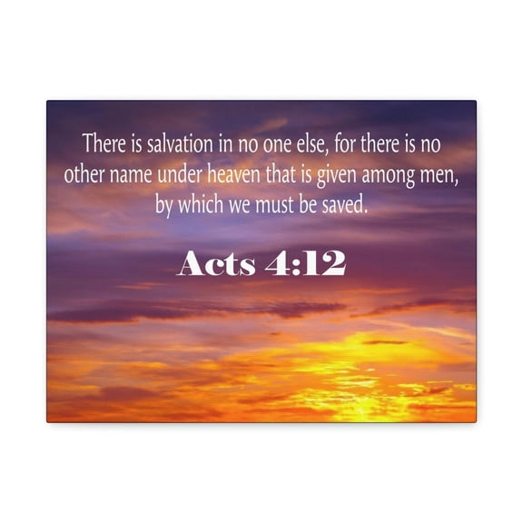 Scripture Walls Salvation Acts 4:12 Bible Verse Canvas Christian Wall Art Ready to Hang Unframed