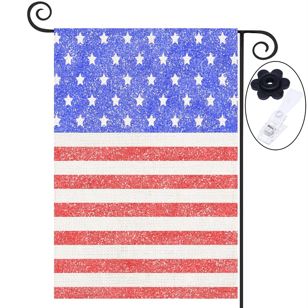 4Th Of July Garden Flags For Outside, Patriotic Flags For Outdoors 12 x