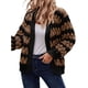 thumbnail image 3 of Suéter de Invierno de Punto Holgado con Rayas y Mangas Farol para Mujer, Moda de Otoño Marrón Negro S, 3 of 10