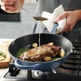 thumbnail image 3 of Tramontina Mesa Enameled Cast Iron Skillets, 10 Inch Frying Pan - Blue, 3 of 9