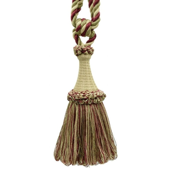 DECOPRO Decorative Curtain & Drapery Tassel Tieback Handcrafted with Victorian Design, Tassel Length 8" (20cm), Spread 30" (76cm) # TBDK8, #N25 Sold Individually