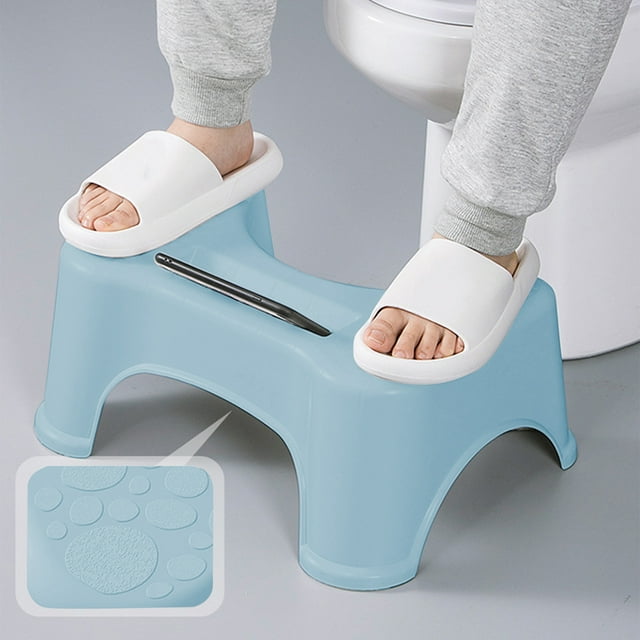 HOZADOIE Chamber Pot Bench Bath Toilet Stool Squatting Poop Stool Bathroom Potty Step Stool Toilet Assistance Steps Step Stool Fits All Toilets Detachable Stackable