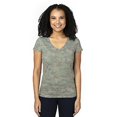 thumbnail image 1 of T-Shirt à Manches Courtes Col en V pour Femmes - Vert Hexagonal - TG, 1 of 3