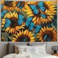 thumbnail image 2 of Orinice Sunflowers Blue Butterfly Tapestry Wall Hanging Unique Style for Home Decor - Graphic Tapestries Art for Living Room Bedroom Apartment Farmhouse Dorm 40x60inch, 2 of 6