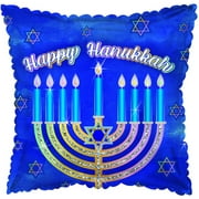 17" Hanukkah Mylar Balloons "Glittered Menorah" - pack of 5