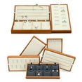thumbnail image 4 of facefd Tray Jewelry Display Wood Ring Organizer Earrings Necklaces Storage Package Box Bracelet Rectangle Showcase Present Beige  49 Ring Beige 49 Ring, 4 of 6