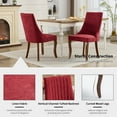 thumbnail image 6 of Burgundy Mid Century Dining Chairs Set of 6, Modern Kitchen & Dining Room Chairs Set of 6, Linen Upholstered Kitchen Chairs for Dining Table, Sillas de Comedor, Wood Legs (Wine Red, 6 Pcs), 6 of 11