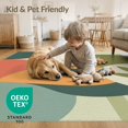 thumbnail image 4 of ODIKA 4'x6' Muted Earth Tones Hidden Shore Washable Area Rug Abstract Geometric Design with Leaf Motif for Dorm Room, Small Living Stain Resistant Low Profile, Easy Care, 4 of 7