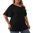 thumbnail image 4 of Daystry Women's Plus Size Short-Sleeve Tie Tops Tunic Wrap Sweetheart Lightweight Tee, 4 of 14