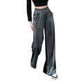 thumbnail image 5 of Liacowi High Waisted Velvet Pants for Women Elastic Waist Wide Leg Pants Loose Palazzo Pants Sweatpants with Pockets, 5 of 9