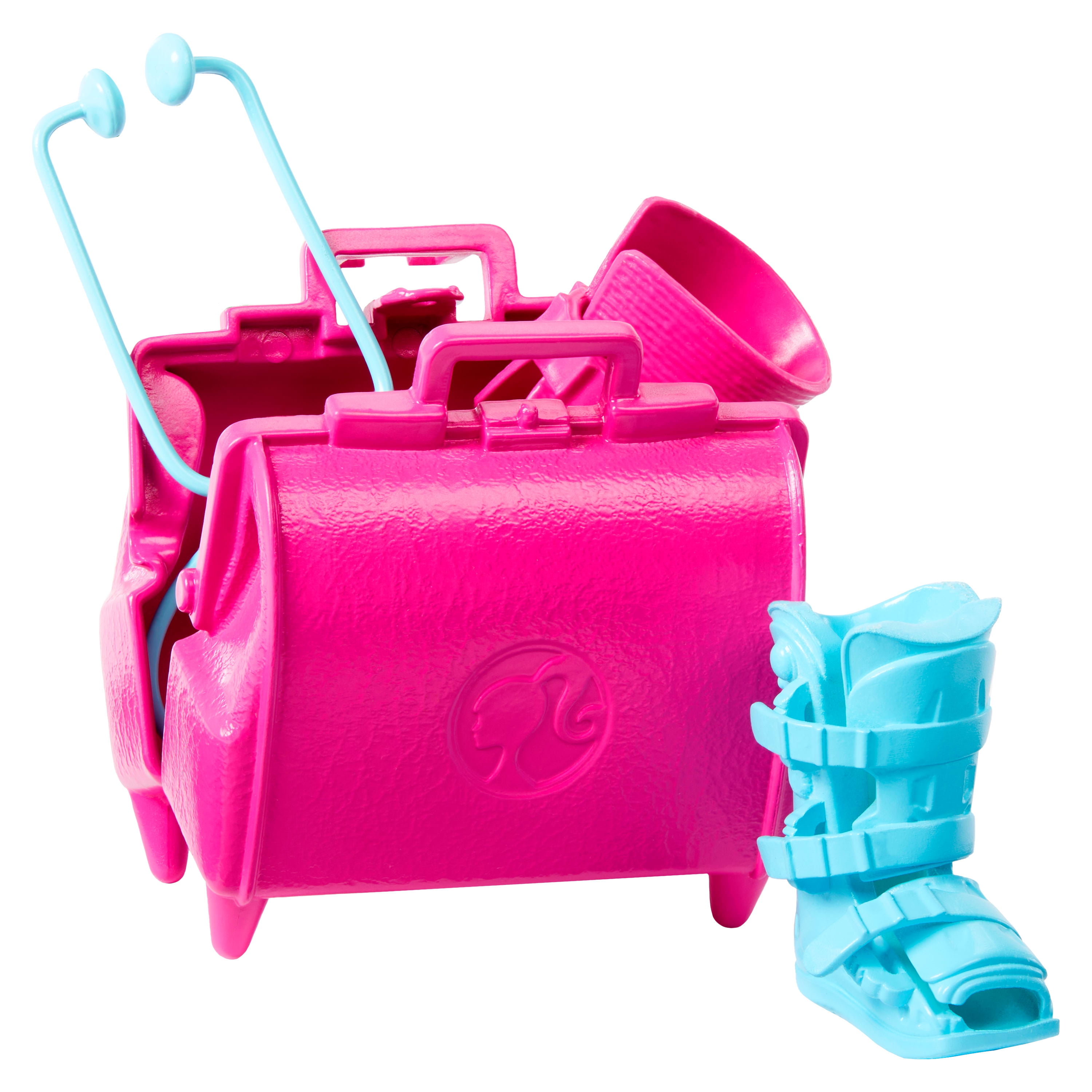 Barbie World Toy Doctor Set with Doll 10 Accessories Including Medical Bag, Crutches, Cast, & More  (图2)