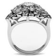 thumbnail image 3 of Rhodium Brass Ring with AAA Grade CZ in Clear for Women Clear Stone Color Style 3W184 Size 9, 3 of 3
