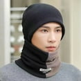 thumbnail image 3 of Beanie Hat Scarf 2Pcs/Set Coldproof Windproof Classic Fashion Color Matching Neck Warmer Beanie Hat Set, 3 of 5