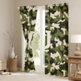 thumbnail image 3 of Feelyou Initial U Curtains Pack of 2 (52x84 Each), Green Camouflage Window Curtains, 3 of 6