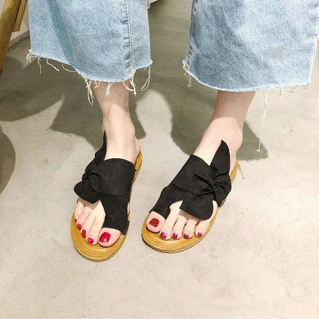 

Mishuowoti sandals for women 2023 Women s Fashion Flats Flip Flops Butterfly-knot Slippers Beach Roman Slipper