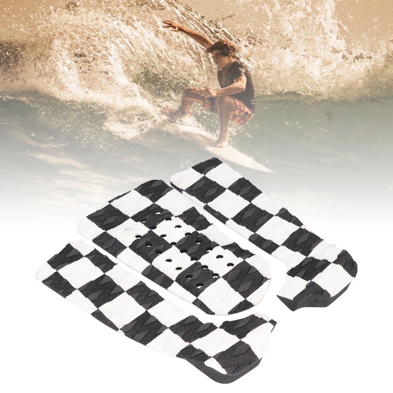 Tbest Surfboard Antiskid Pad,3pcs Surfboard TractionEco‑Friendly EVA Non‑Slip Waterproof Corrosion Resistant Mat Foam Deck Pad Surf Boards 