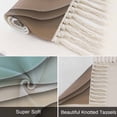 thumbnail image 6 of Teal Blue Ombre Cream Washable Area Rug 3'x5', Modern Geometric Brown Aesthetic Woven Cotton Tassels Kitchen Rugs, Non Slip Indoor Door Mat Throw Carpet for Entryway Living Room Nursery Laundry Room, 6 of 9