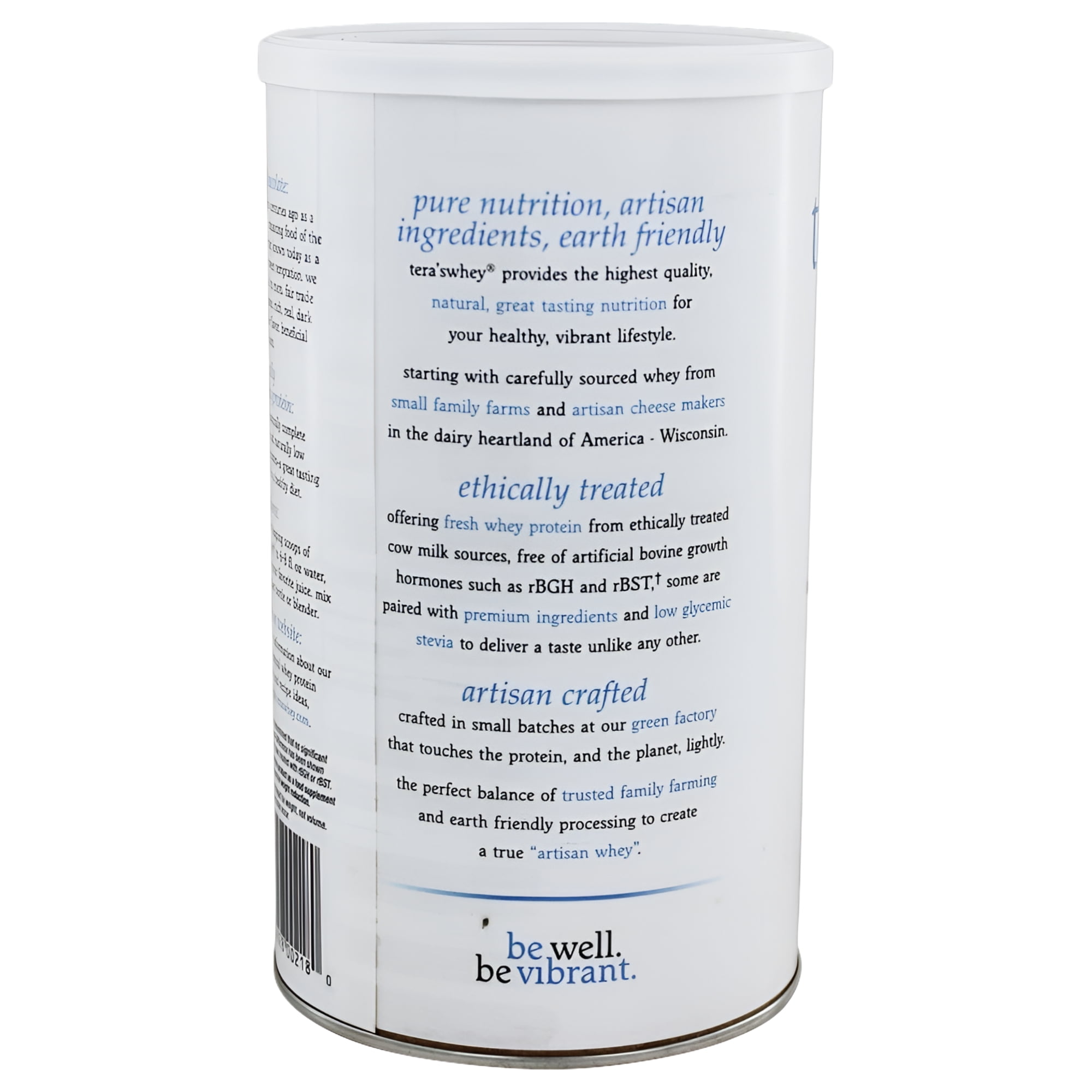 Tera's Whey rBGH Free Whey Protein Powder, Dark Chocolate Cocoa, 20g Protein, 0.75 Lb