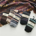 thumbnail image 3 of Monebena 5 Pairs Men Socks Colorful Novelty Socks Super Thick Thermal Hiking Winter Warm Boot Heavy Soft Cozy Socks for Men & Women M01, 3 of 6