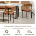 thumbnail image 5 of Homhum Mid-Century Modern Dining Chairs Set of 2, Upholstered Boucle Chairs, Indoor, Brown/Black, 5 of 7