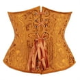 thumbnail image 3 of Womens Underbust Corset Plus Size Gothic Corset Cincher Medieval Corsets for Women Jacquard Vintage Waist Corset Top Gold Size L, 3 of 6