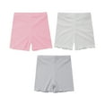 thumbnail image 4 of YONGHS 3 Pack Kids Girls Dance Shorts Safety Breathable Bike Shorts Undershorts for Dance Underdress Gray&White&Pink 7-8, 4 of 5