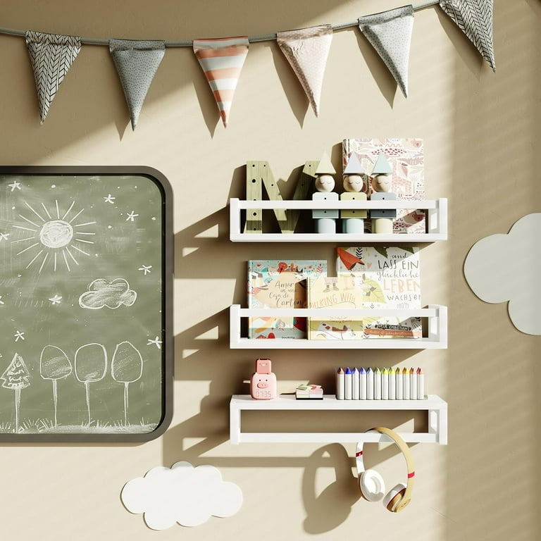 Thickened Floating Shelves for Wall Nursery Bookshelf, Versatile