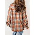 thumbnail image 3 of Womens Plaid Shacket Jacket Long Sleeve Button Down Fleece Hooded Jackets Warm Coat, 3 of 7