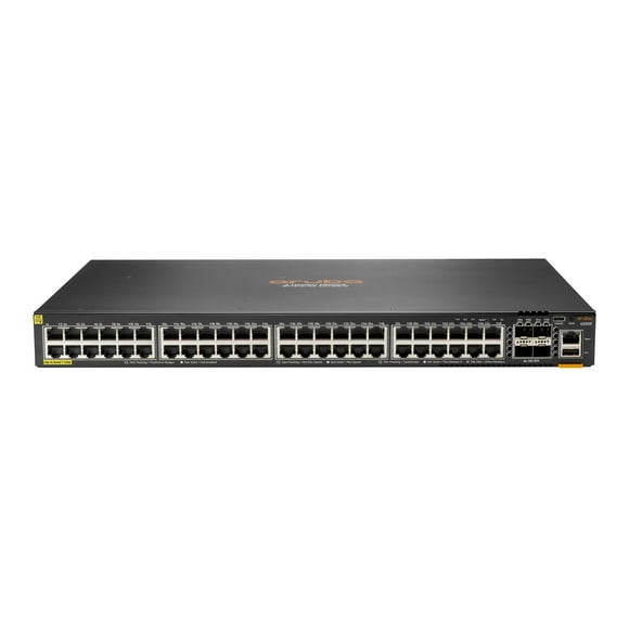 HPE Aruba Networking CX 6200F 48G Classe 4 PoE 4SFP 370W Commutateur - Commutateur - Distance d'Empilage Max. 10 Km - L3 - Géré - 48 x 10/100/1000 (PoE+) + 4 x 100/1000 SFP - avant et Côté vers Arrière - Monté sur Rack - PoE+ (370 W)