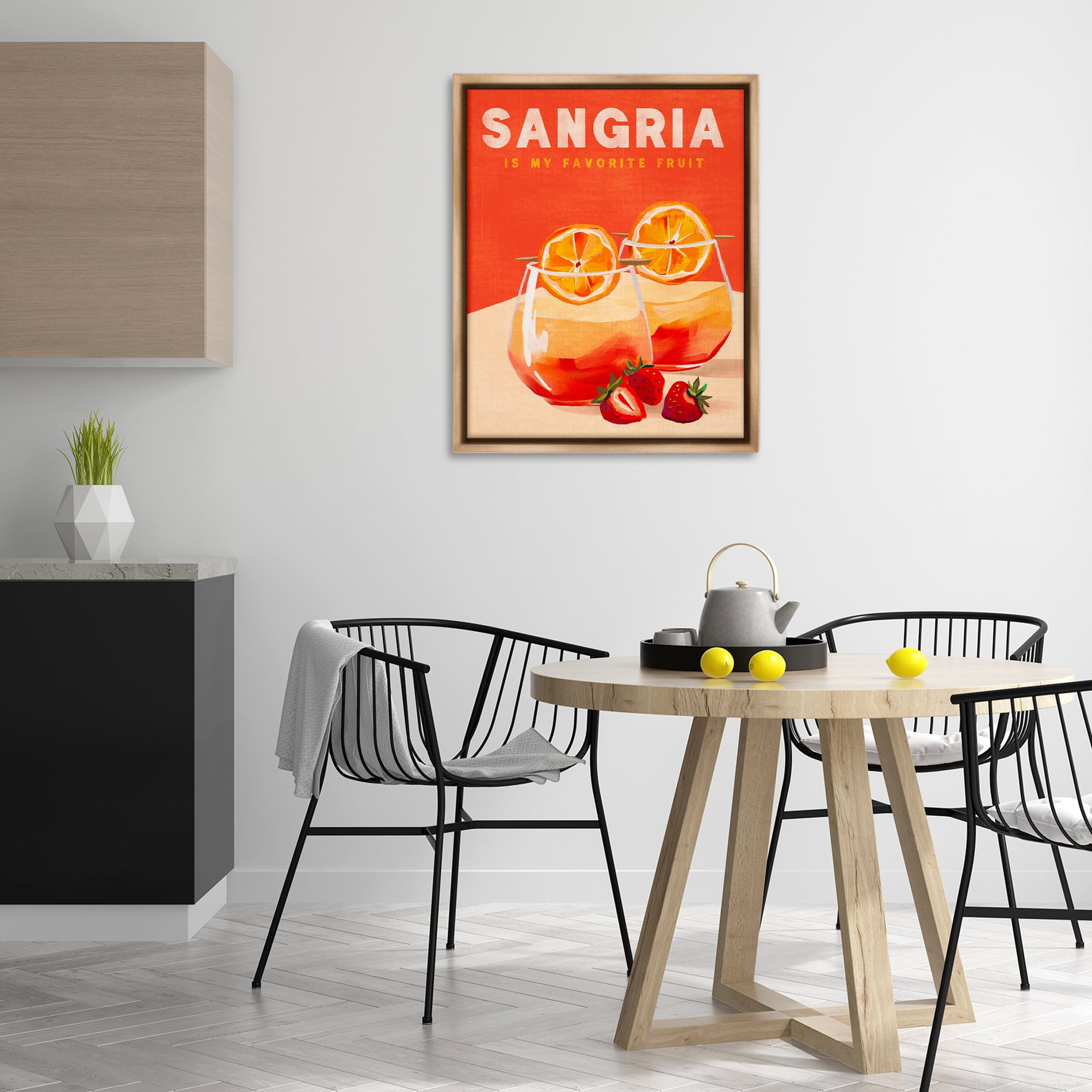 Stupell Industries Sangria Favorite Fruit Food & Beverage Painting Brown Floater Framed Canvas Art Print Wall Art, 25 x 31