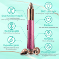 thumbnail image 5 of iMusthav 2 in 1 Eyebrow & Facial Hair Remover for Women Flawless Painless Electric Razor Trimmer Shaver 18K Gold-Plated, Rechargeable, 360° LED, 5 of 9