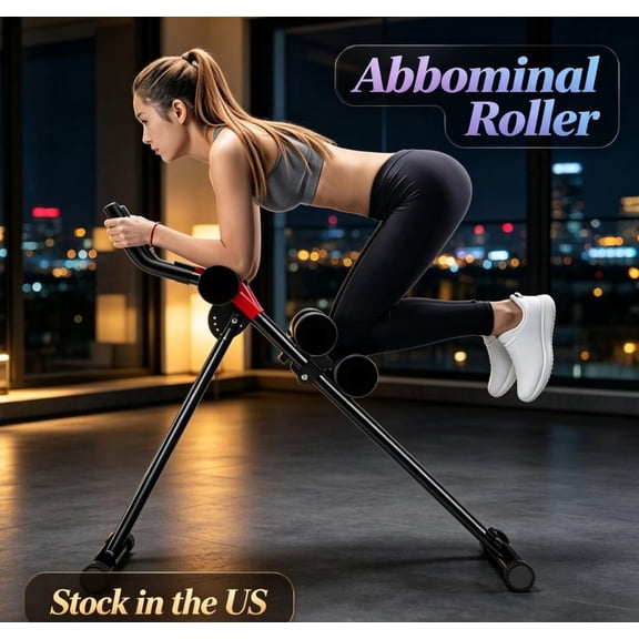 Sioweci Ab Machine Ab Cruncher, Adjustable Height Waist Trainer, Foldable Home Gym Equipment with 5 Adjustable Resistance Levels and Resistance Bands