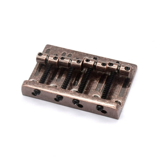 KD By AxLabs Vintage Style Bass Bridge - 5-Screw, 4-String, String-Through-Top