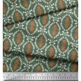 thumbnail image 2 of Soimoi Green polyester Crepe Fabric Filigree Damask Decor Fabric Printed Yard 42 Inch Wide, 2 of 3