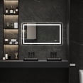 thumbnail image 2 of Deervalley 55"X 30" LED Bathroom Mirror With Lights, 1.5X Anti-Fog, Front And Backlit Frameless LED Mirror, 2 of 13