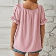 thumbnail image 4 of ECZHAW Womens Dressy Casual Summer Tops Flowy Blouse Puff Sleeve Tops, 4 of 5